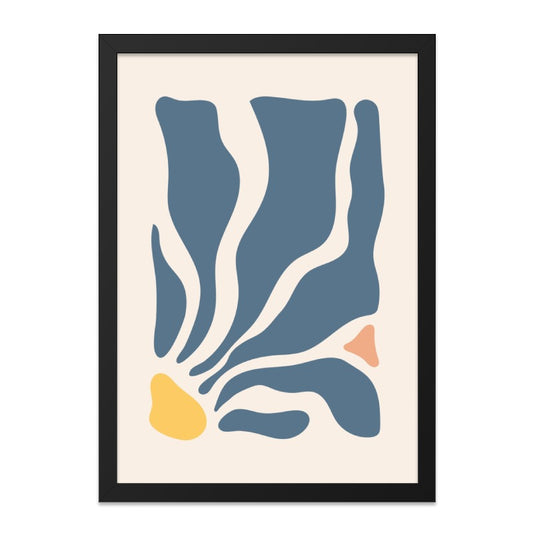 Abstract Shapes Wall Art, Modern Art Print, Minimalist Wall Decor, Blue and Yellow Wall Art, Trendy Home Decor, Statement Wall Art - Tawshia