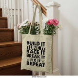 Build It Tote Bag, Car Enthusiast Gift, Race Car Tote, Mechanic Gift, Funny Car Lover Bag, Tuning Lover Gift, Gift for Tuner - Tawshia