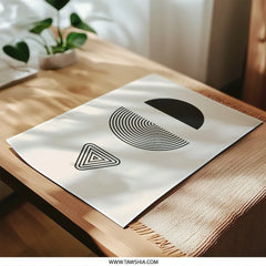 Minimalist Geometric Photographic Print, Abstract Shapes Art, Modern Wall Decor, Boho Aesthetic, Home Office Art, Circle Triangle Art - Tawshia