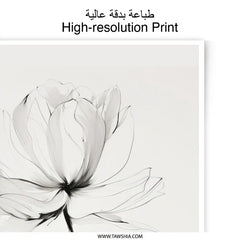 Minimalist Flower Photographic Print, Botanical Art, Floral Wall Decor, Neutral Home Decor, Modern Art Print, Flower Print - Tawshia