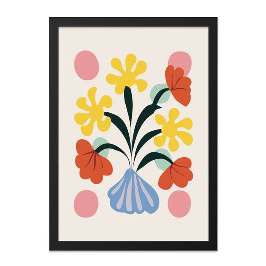 Modern Floral Wall Art, Abstract Flower Print, Colorful Botanical Art, Mid Century Decor, Housewarming Gift, Living Room Decoration - Tawshia
