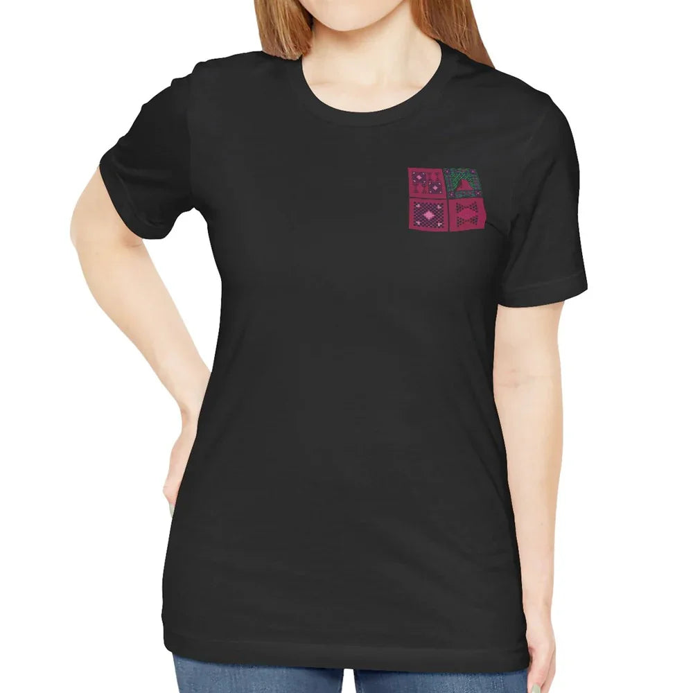 Stylish Black Tee with Unique Colorful Design product type