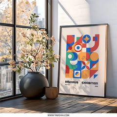 Bauhaus Exhibition Wall Art, 1919 Geometric Print, Modern Art Poster, Abstract Shapes, Wall Decor, Living Room Art, Minimalist Wall Art - Tawshia