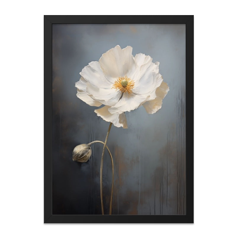 White Poppy Wall Art, Floral Print, Elegant Home Decor, Botanical Art, Flower Painting, Modern Art, Nature Art, Neutral Wall Decor - Tawshia