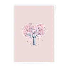 Heart Tree Photographic Print, Pink Tree Art, Love Tree Poster, Valentine's Day Gift, Anniversary Gift, Wall Decor, Home Decor - Tawshia
