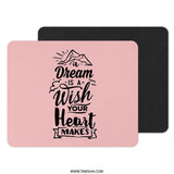 Dream Wish Mouse Pad, Inspirational Quote Mousepad, Motivation Desk Accessory, Home Office Decor, Pink Mouse Pad, Gift Idea - Tawshia