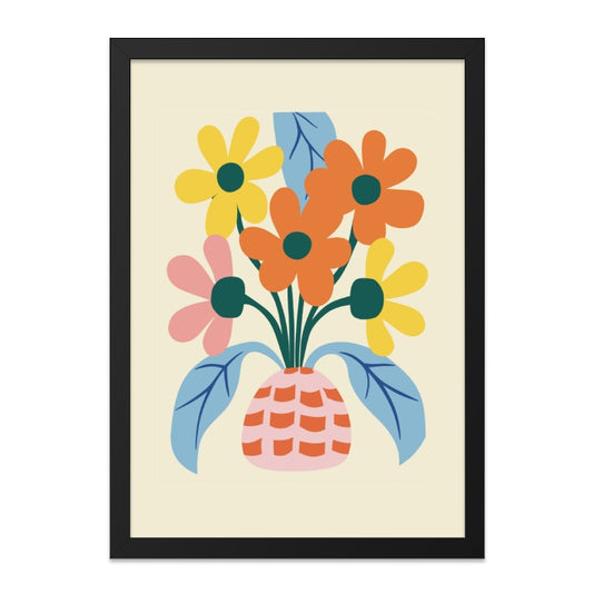 Floral Wall Art, Flower Bouquet Print, Colorful Home Decor, Daisy Illustration, Botanical Art, Modern Wall Decor, Housewarming Gift - Tawshia