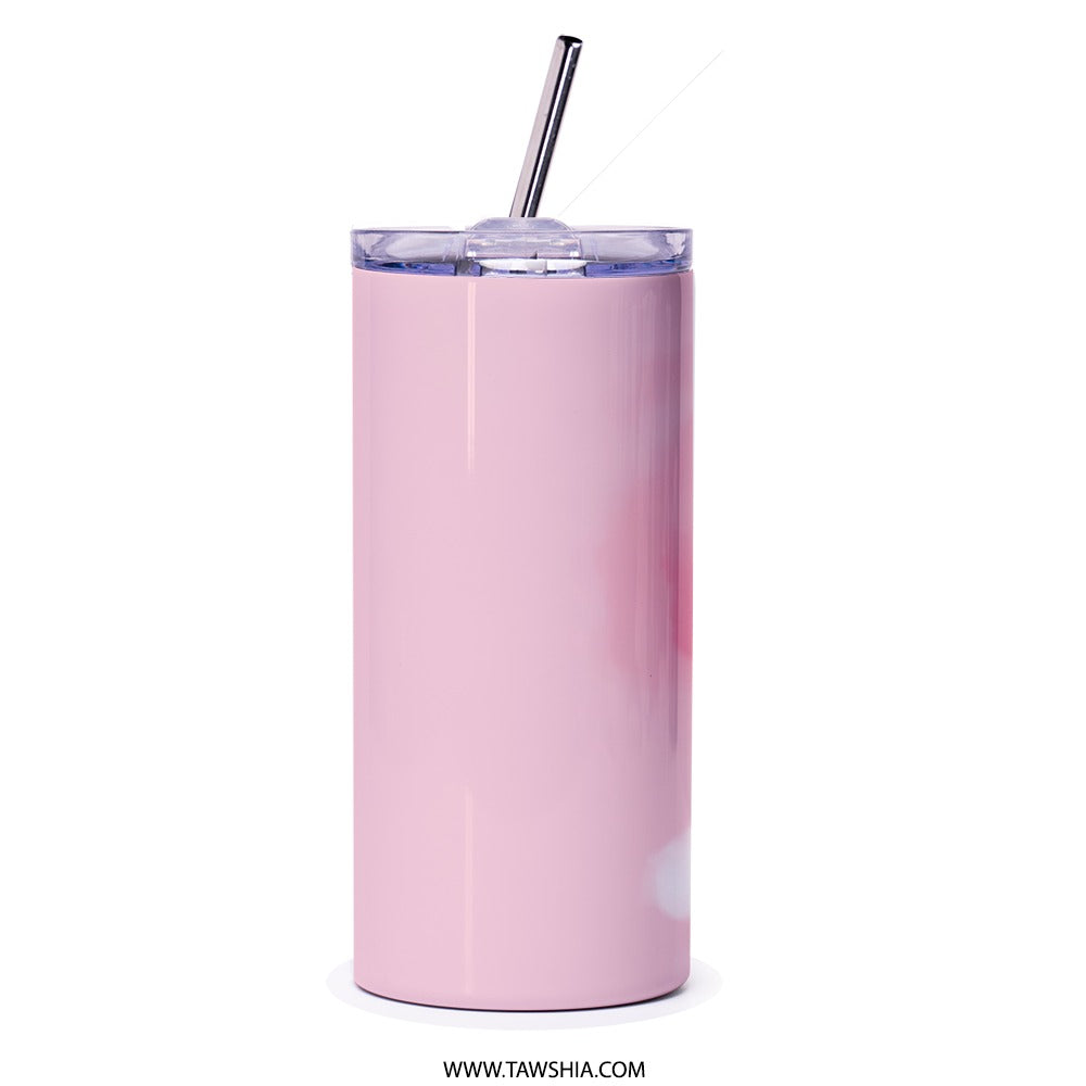 Bunny Tumbler, Cute Rabbit Tumbler, Pink Tumbler, Animal Tumbler, Flower Tumbler, Gift Idea, Tumbler with Straw, Drinkware, Kids Tumbler - Tawshia