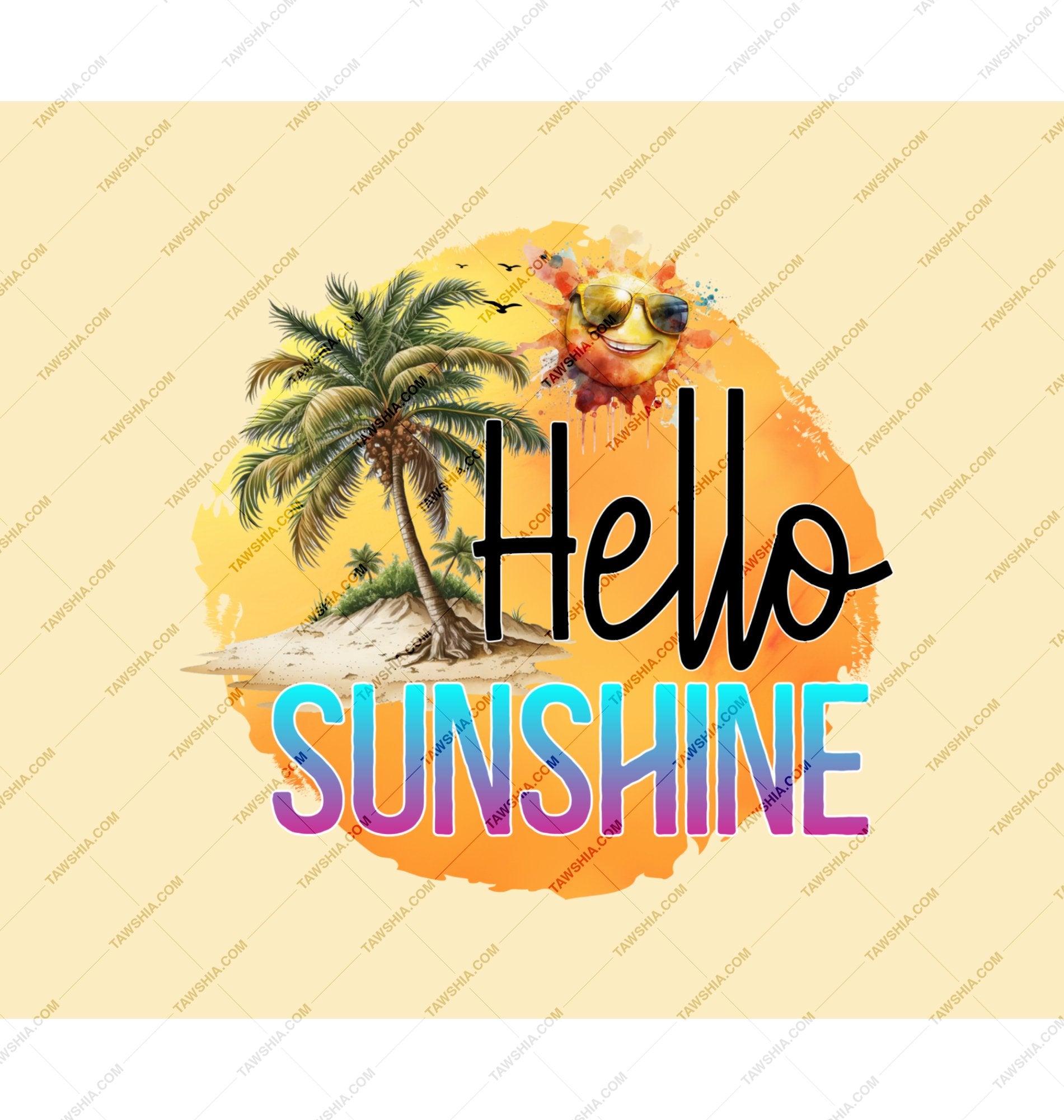 Tropical Hello Sunshine Graphic Design product