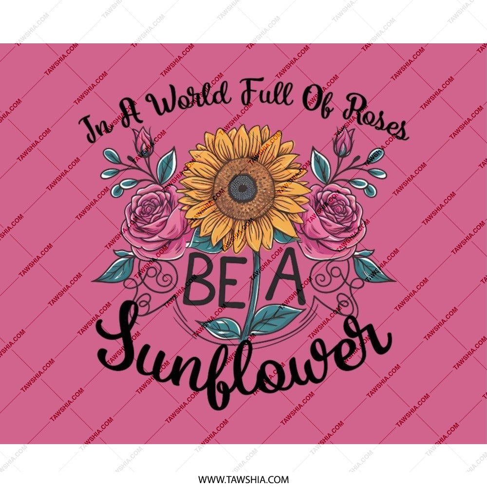 Be A Sunflower Mouse Pad, Floral Mousepad, Sunflower and Roses, Inspirational Quote Mousepad, Office Decor Mouse Pad, Gift For Her - Tawshia