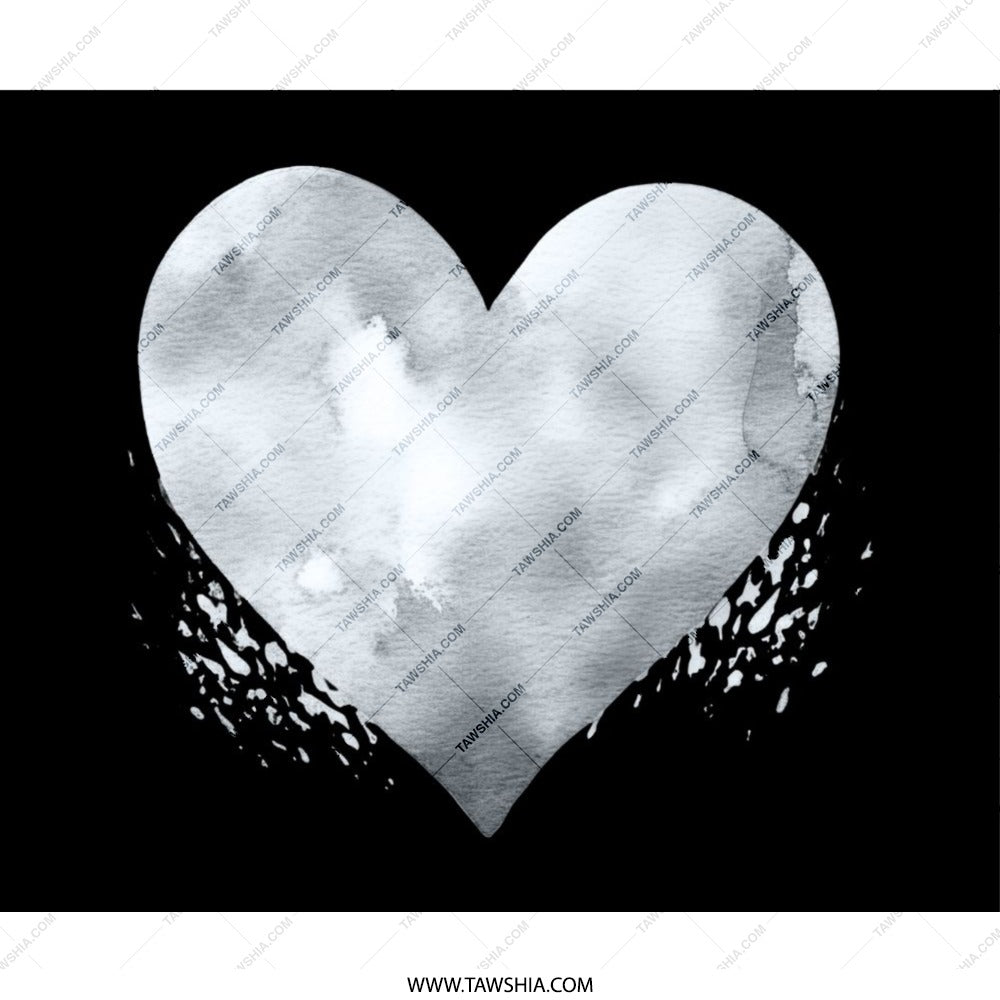 Watercolor Heart Mouse Pad, Artistic Heart Mousepad, Love Heart Design, Modern Desk Accessory, Black Background Mouse Pad - Tawshia