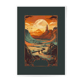Fantasy Landscape Photographic Print, Walkers Art Print, Surreal Desert Scene, Vintage Inspired Art, Mountain Range Photography - Tawshia