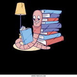 Adorable Bookworm and Stacked Books Design product