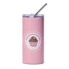 Cute Cupcake Tumbler, Pink Tumbler, Sweet Treat Design, Baking Lover Gift, Foodie Tumbler, Gift for Baker, Drinkware - Tawshia