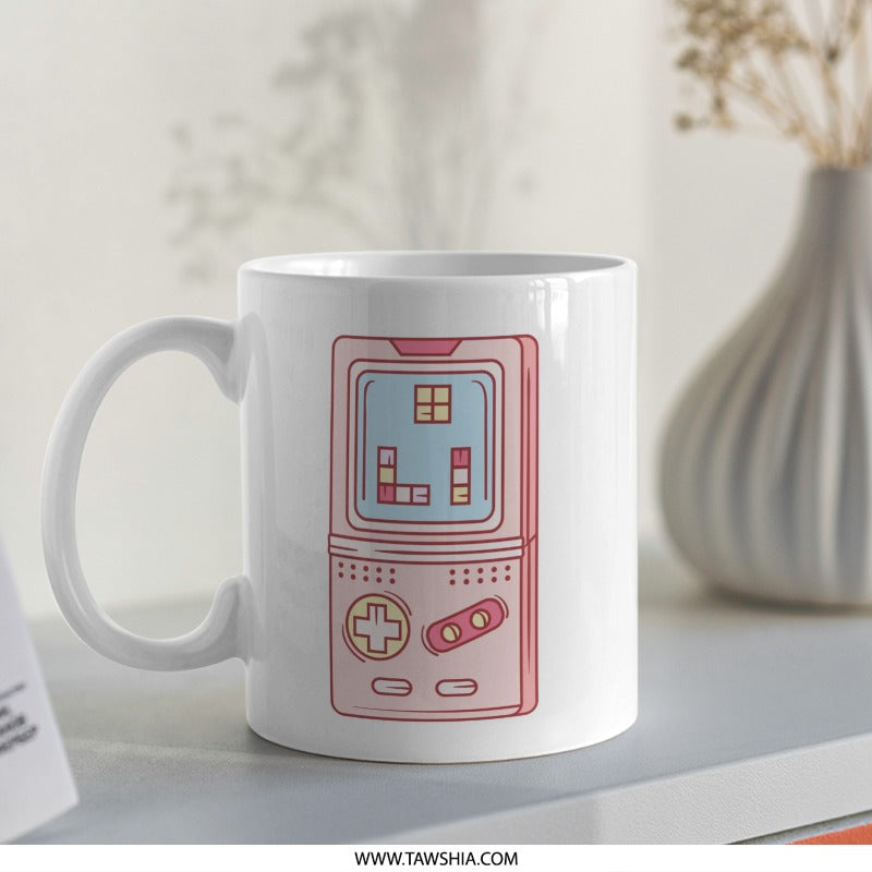 Retro Game Mug, Pink Game Console Mug, Gamer Gift Mug, Geek Mug, Nostalgic Mug, Vintage Gaming, Gaming Coffee Mug (138 characters) - Tawshia