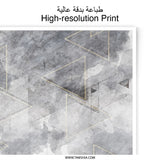 Geometric Triangle Photographic Print, Abstract Wall Art, Gray Gold Decor, Modern Home Decor, Minimalist Print, Unique Gift Idea - Tawshia