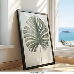 Monstera Leaf Print, Botanical Wall Art, Tropical Decor, Large Plant Poster, Minimalist Home Decor, Nature Inspired Art, Green Leaf Wall Art - Tawshia