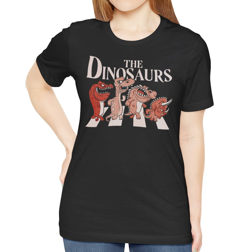 Funny Dinosaur Crossing Street Graphic Tee product
