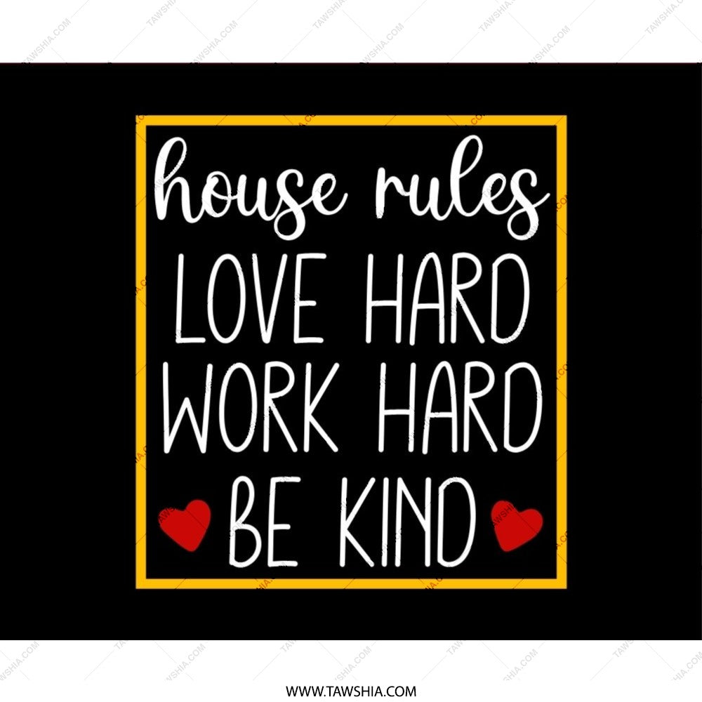 House Rules Mouse Pad, Love Hard Work Hard Mousepad, Be Kind Desk Decor, Office Gift, Motivational Quote Mousepad, Home Office Decor - Tawshia