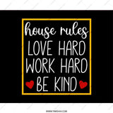 House Rules Mouse Pad, Love Hard Work Hard Mousepad, Be Kind Desk Decor, Office Gift, Motivational Quote Mousepad, Home Office Decor - Tawshia
