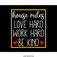 House Rules Mouse Pad, Love Hard Work Hard Mousepad, Be Kind Desk Decor, Office Gift, Motivational Quote Mousepad, Home Office Decor - Tawshia