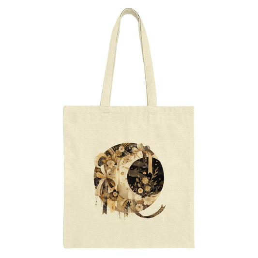 Crescent Moon Floral Design Tote Bag, Celestial Tote, Floral Crescent, Artistic Tote, Moon Lover Gift, Aesthetic Bag, Fashion Tote, Cute Bag - Tawshia