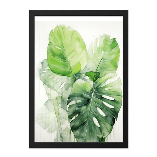 Monstera Wall Art, Botanical Print, Tropical Leaf Decor, Watercolor Painting, Greenery Art, Home Decor, Nature Inspired Wall Art - Tawshia