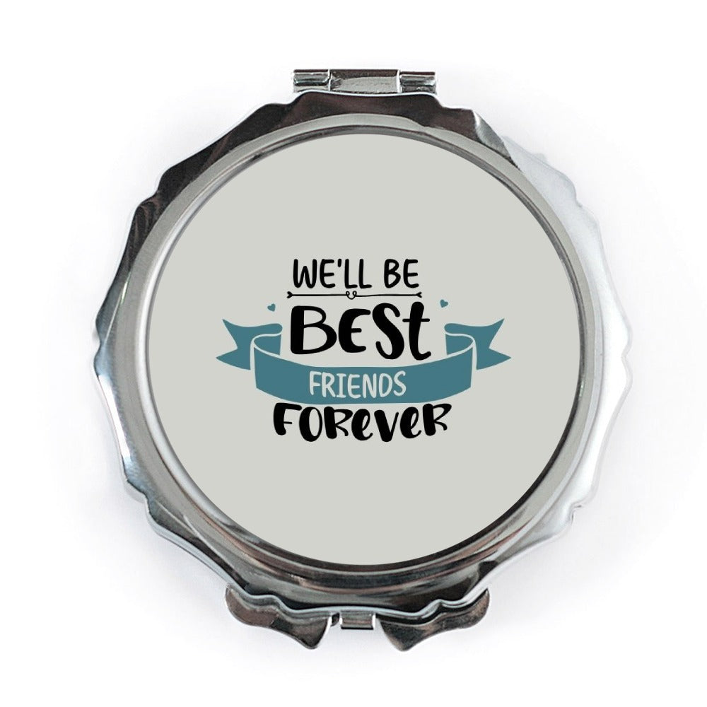 Best Friends Forever Pocket Mirror, Friendship Gift, Cute Compact Mirror, Travel Mirror, Gift for Bestie, Cosmetic Mirror, Pocket Makeup - Tawshia