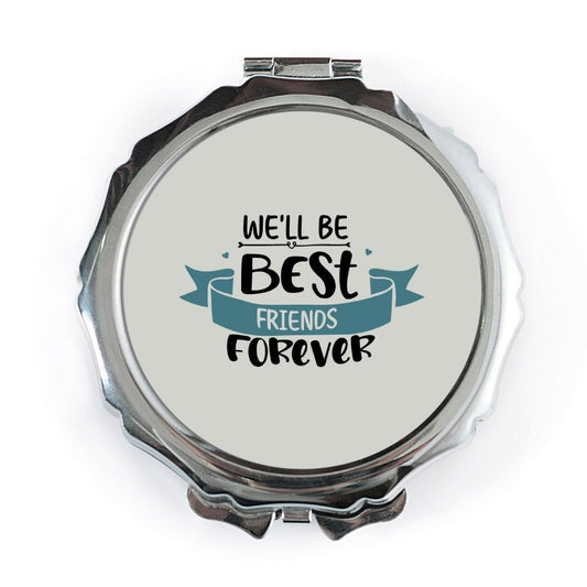 Best Friends Forever Pocket Mirror, Friendship Gift, Cute Compact Mirror, Travel Mirror, Gift for Bestie, Cosmetic Mirror, Pocket Makeup - Tawshia
