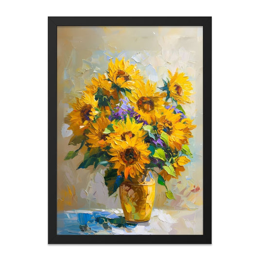 Sunflower Wall Art, Floral Painting Print, Still Life Art, Rustic Decor, Yellow Flower Art, Home Decor Wall Art, Sunflowers Bouquet - Tawshia