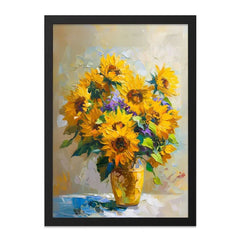 Sunflower Wall Art, Floral Painting Print, Still Life Art, Rustic Decor, Yellow Flower Art, Home Decor Wall Art, Sunflowers Bouquet - Tawshia