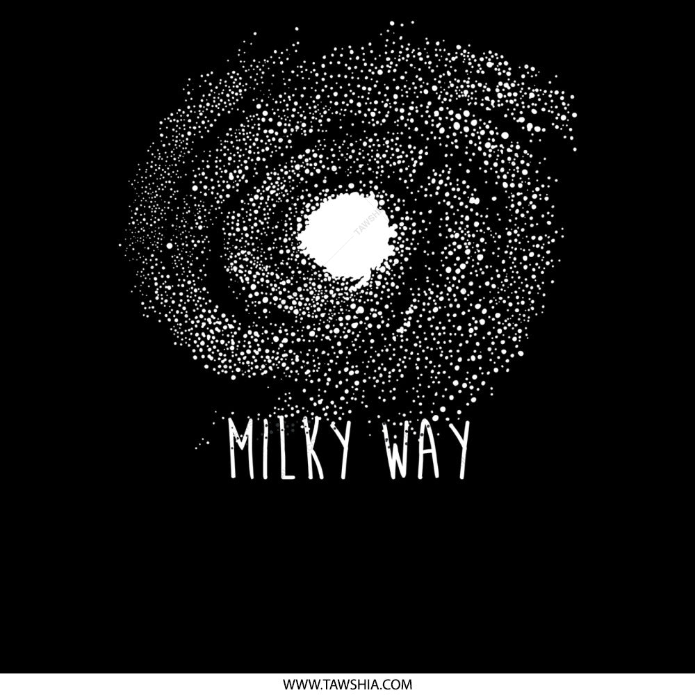 Milky Way Space Artwork in Black and White product type