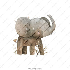 Cute Elephant Pillow, Nursery Decor Pillow, Baby Room Pillow, Animal Pillow, Kid's Room Accent Pillow, Baby Shower Gift, Watercolor Elephant - Tawshia