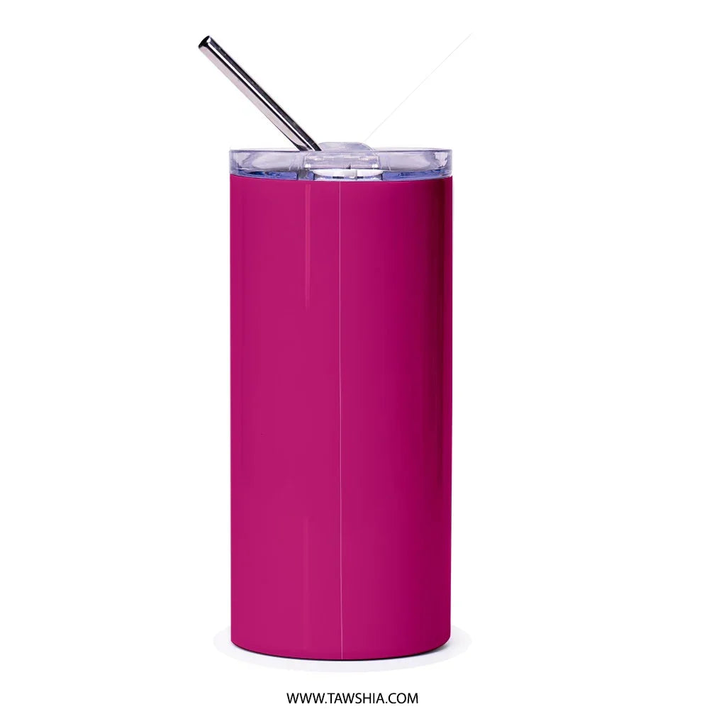 Pink Stainless Steel Tumbler with Straw for Beverage product