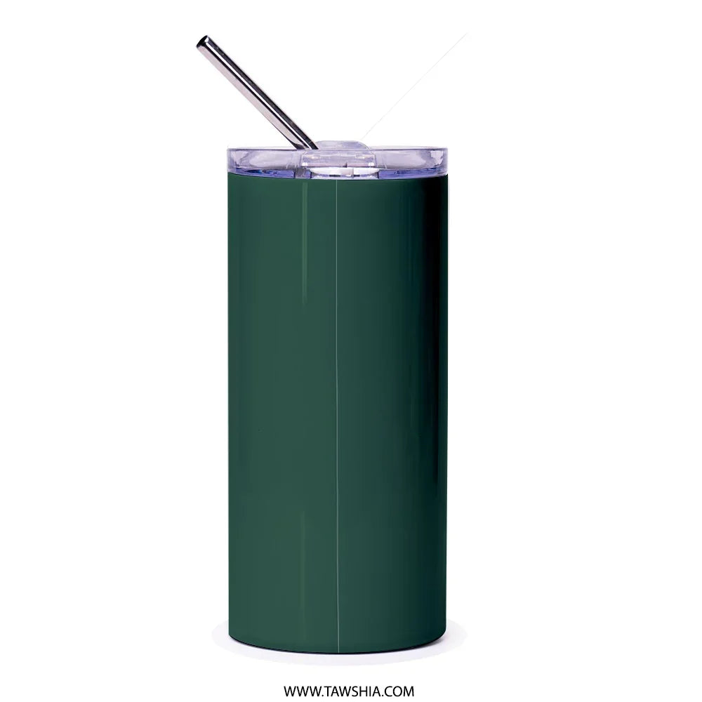 Sleek Green Insulated Tumbler With Straw Drinkware product type