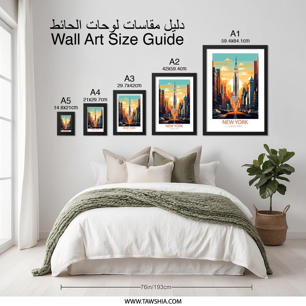 New York City Wall Art, Empire State Building Print, USA Travel Poster, Modern Cityscape Decor, Urban Home Art, American Landmark Gift - Tawshia