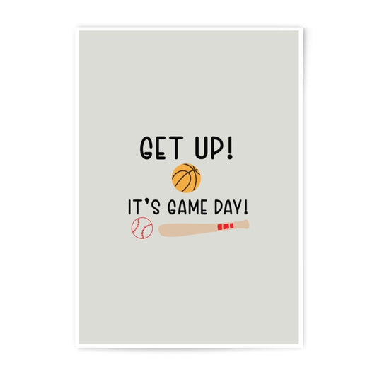 Get Up Game Day Photographic Prints, Sports Decor, Baseball Art, Basketball Prints, Play Ball, Kids Room Art, Motivational Quote - Tawshia