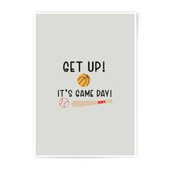 Get Up Game Day Photographic Prints, Sports Decor, Baseball Art, Basketball Prints, Play Ball, Kids Room Art, Motivational Quote - Tawshia