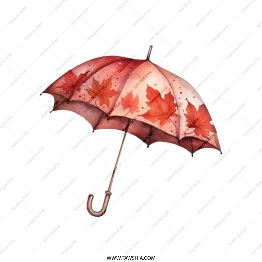 Autumn Umbrella Tote Bag, Fall Leaves Canvas Bag, Weather Art Shopping Bag, Seasonal Gift, Trendy Shoulder Bag - Tawshia