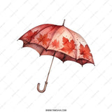 Autumn Umbrella Tote Bag, Fall Leaves Canvas Bag, Weather Art Shopping Bag, Seasonal Gift, Trendy Shoulder Bag - Tawshia
