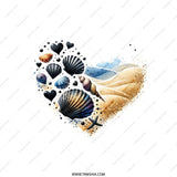 Seashell Heart Pillow, Beach House Decor, Coastal Throw Pillow, Ocean Lover Gift, Nautical Home Accent, Beach Themed Cushion - Tawshia