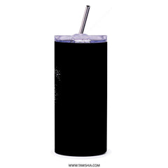 Sleek Black Tumbler with Straw Insulated Drinkware Product