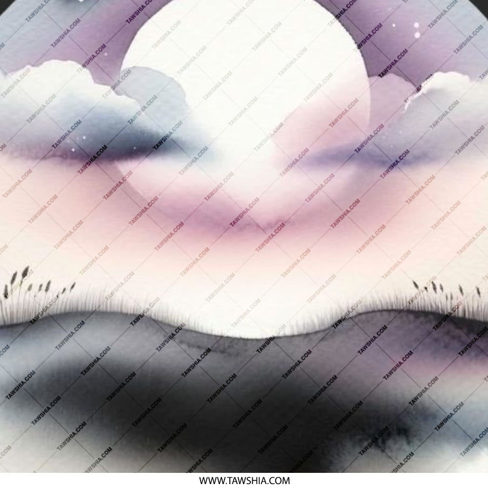 Moonlit Lake Pinback Button, Watercolor Art Badge, Celestial Landscape Accessory, Night Sky Illustration, Unique Gift Idea, Buttons - Tawshia