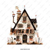 Quaint Cottage Tote Bag, Whimsical House Design, Unique Gift Idea, Aesthetic Bag, Cute Accessories, Stylish Canvas Bag, Book Lover Gift - Tawshia