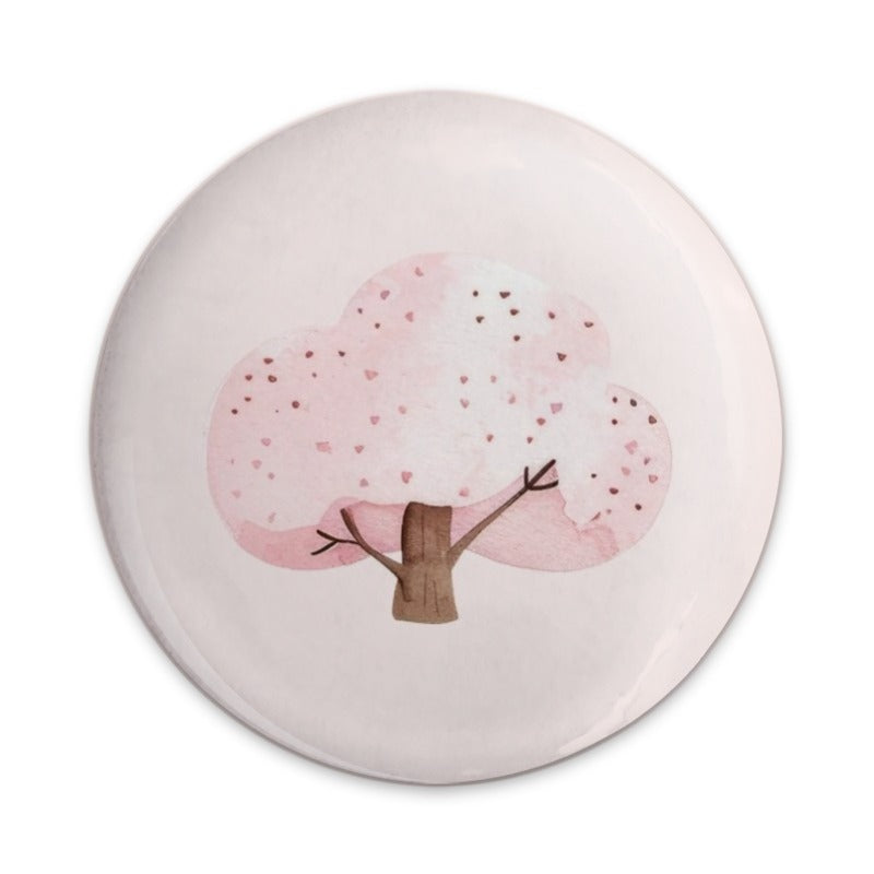 Pink Watercolor Tree Pinback Button, Floral Pin Badge, Pastel Aesthetic, Cute Plant Button, Nature Lover Gift, Botanical Accessory - Tawshia