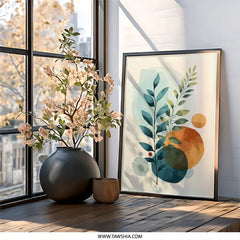 Botanical Wall Art, Modern Leaf Print, Abstract Leaves Decor, Boho Home Art, Minimalist Plant Art, Nature Inspired Painting - Tawshia