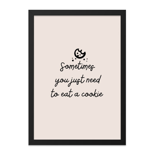 Eat A Cookie Wall Art, Funny Food Print, Kitchen Decor, Dessert Quote, Cute Home Decor, Treat Yourself Wall Decor, Sweet Tooth Art - Tawshia