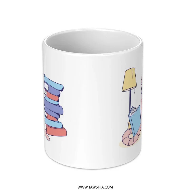 Stack of Books and Reading Lamp Mug product type