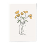 Yellow Flower Photographic Prints, Floral Home Decor, Botanical Art, Wall Art Prints, Minimalist Decor, Mason Jar Art - Tawshia