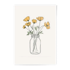 Yellow Flower Photographic Prints, Floral Home Decor, Botanical Art, Wall Art Prints, Minimalist Decor, Mason Jar Art - Tawshia
